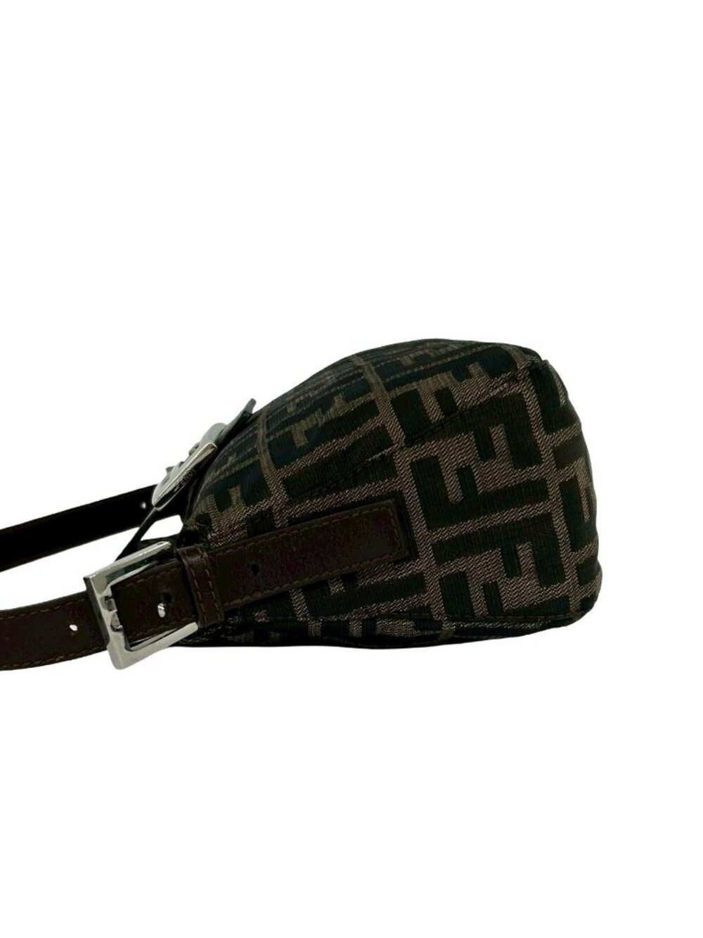 ★SOLD★ Fendi Zucca FF Logo Canvas Leather Shoulder Bag Brown - Picture 5 of 10